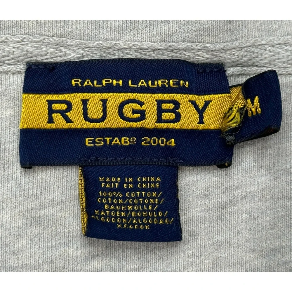 Ralph Lauren Rugby‎ 2004 Vtg Men's Gray Shawl Neck 2 Button Cardigan Size M